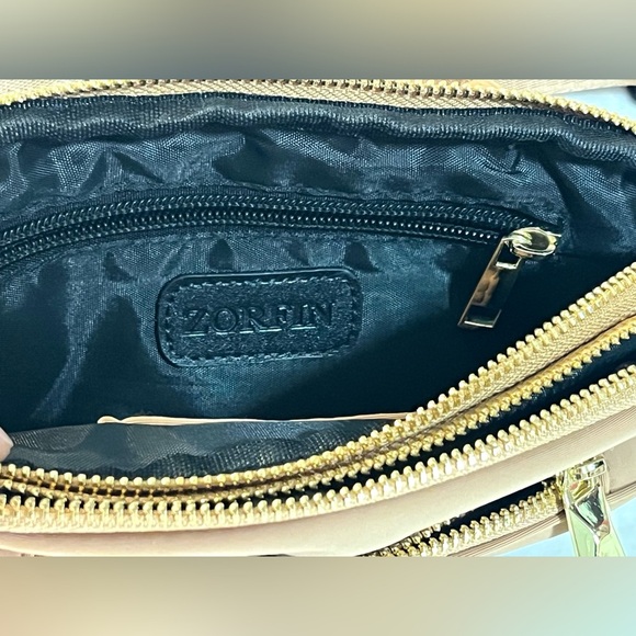 Zorfin Tan Brown Belt Bag Fanny Pack Pockets Adjustable Strap Water Resistant - Picture 8 of 16